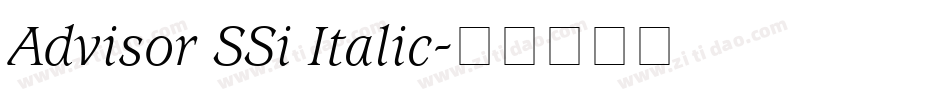 Advisor SSi Italic字体转换